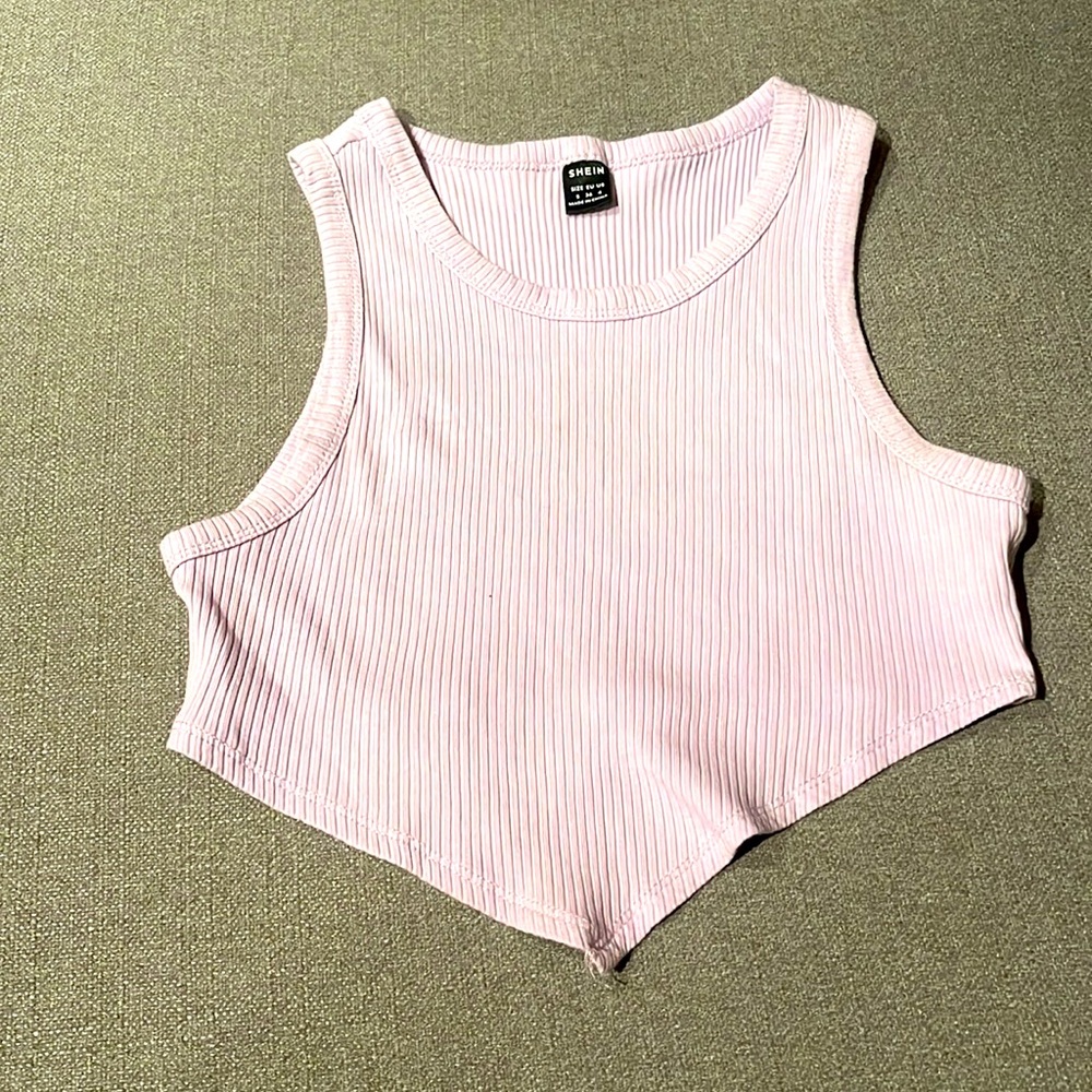 SHEIN lavender ribbed cropped tank size S